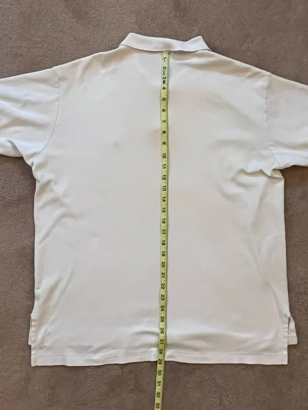 Polo Ralph Lauren Men's 100% Cotton Cream Short Sleeve Polo Shirt Size XL Preppy